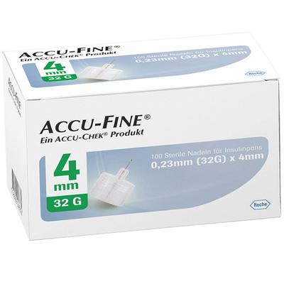 Accu Fine sterile Nadeln f.Insulinpens 4 mm 32 G 100 St Kanüle