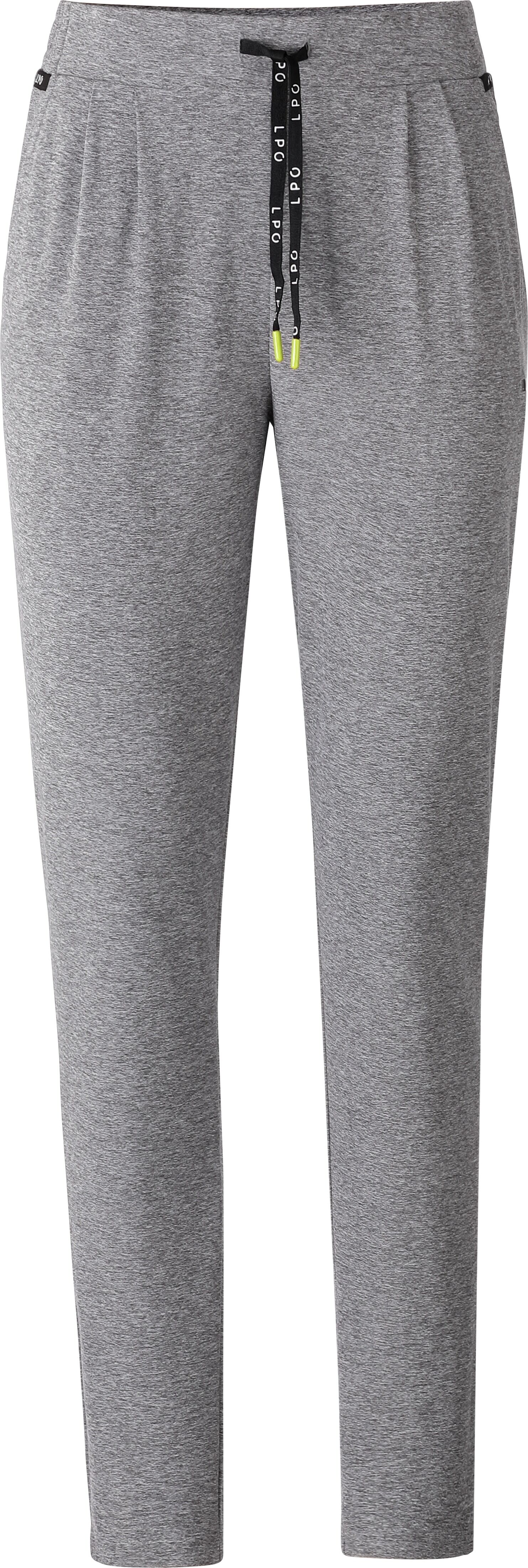 Jogginghose LPO "Jogginghose Naomi", Damen, Gr. 36 (S), Normalgrössen, grau (anthra melange), Jersey, 88% Polyester. 12% Elasthan, bequem knöchellang, Hosen Jogginghose anthra melange 36 (S), Normalgrössen