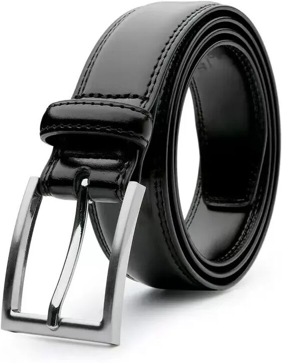 INF Herren PU Leder Gürtel mit Dornschließe, 120cm - Schwarz, Vintage Design
