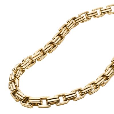 Kette ohne Anhänger FOSSIL "Schmuck Geschenk Edelstahl RAQUEL", gold (gelbgoldfarben), Halsketten, Damen, Edelstahl, L: 45,5 B: 6mm, B:6mm