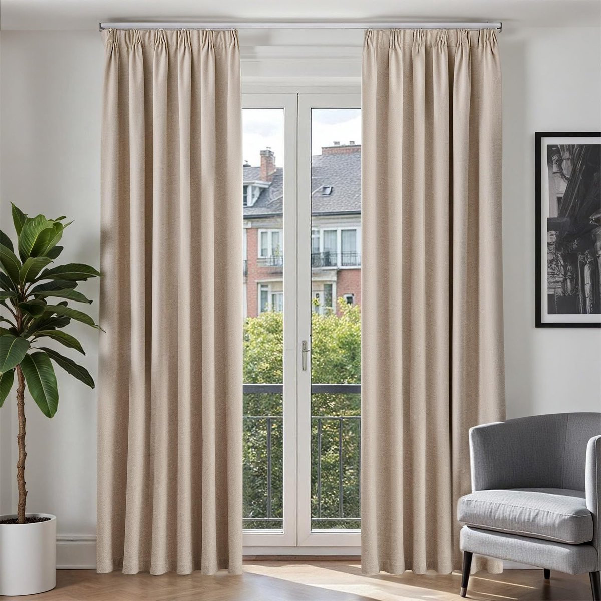 Unyqoos Stijlvolle verduisteringsgordijnen met linnenlook