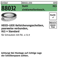 Heico, Muttern + Unterlegscheiben, Keilsicherungsscheibe R 88032 HLS-24 Stahl zinklamellenbesch. geklebt