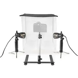 Nedis Foto Studio Kit 400 lm Faltbar Hintergründe inkl. Tragetasche enthalten Schwarz (Faltreflektor, 43 cm), Softbox + Reflektor