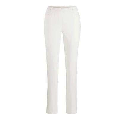 Schlupfhose GOLDNER "Baumwollhose mit Dehnbund", Damen, Gr. 38, N-Gr, weiß (cremeweiß), Obermaterial: 98% Baumwolle CO. 2% Elasthan EL., Casual, Hosen Schlupfhose, keine/nicht relevant