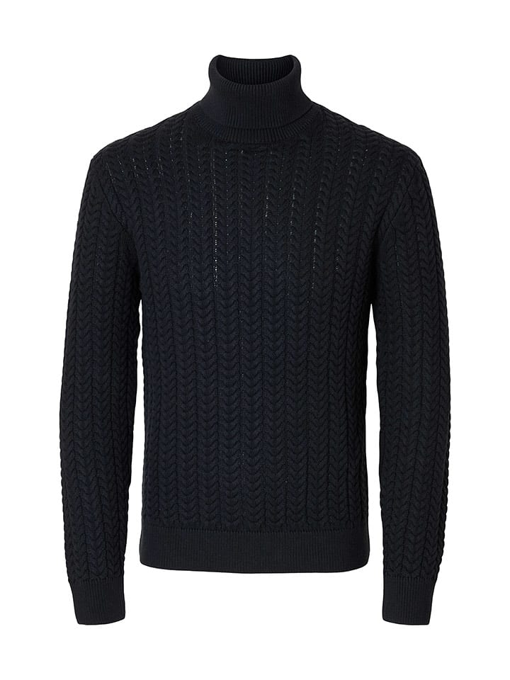 SELECTED HOMME Rollkragenpullover in Dunkelblau - M