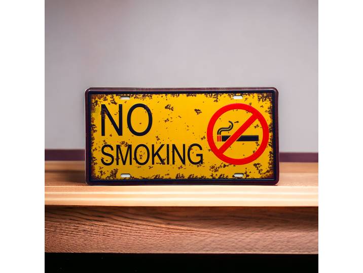 Plaque publicitaire de style Plaque d'immatriculation avec l'inscription No Smoking