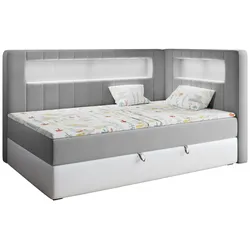 BOXSPRINGBETT JUNIOR GOLD 3 90/200 Grau/Weiß - rechte Seite