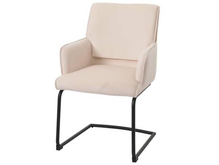 Mendler Freischwinger HWC-N60 Stoff/Textil - Creme-beige