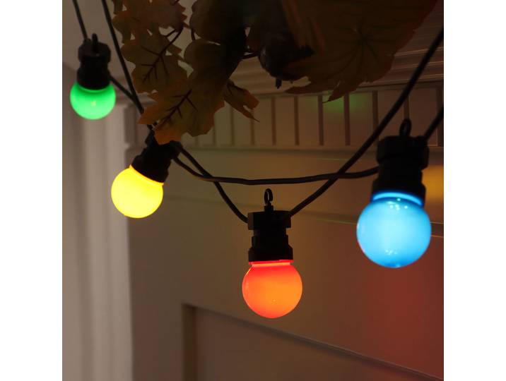 Party-LED-Lichterkette mit 10 LED Glühbirnen, 4-farbig, ca. 2,7m