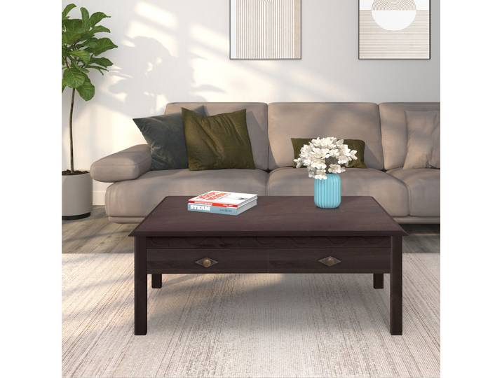 Table basse Kubore - Rectangulaire 110 x 42 x 70cm Marron