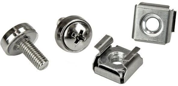 StarTech.com M5 Mounting Screws and Cage Nuts for Server Rack Cabinet, Silver - 100 Pack