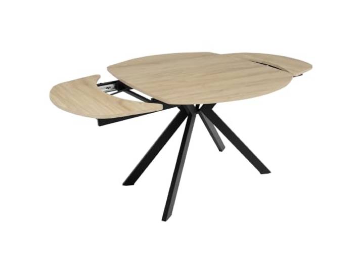 BEAUTY SOFA Esstisch Logan ausziehbar 122–174 cm, drehbare Tischplatte, ovaler Esszimmertisch mit Metallgestell, moderner Küchentisch, Schwarz/Cashmere oder Hickory, Hickory + Schwarz
