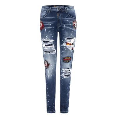 Straight-Jeans CIPO & BAXX "Cipo & Baxx Jeans DENIM", Herren, Gr. W40/L32, Länge 32, blau, Obermaterial: 98% Baumwolle CO. 2% Elasthan EL., uni, modern fit, Jeans Straight-Jeans, bequeme Jeans im angesagten Patchwork-Style, CD643