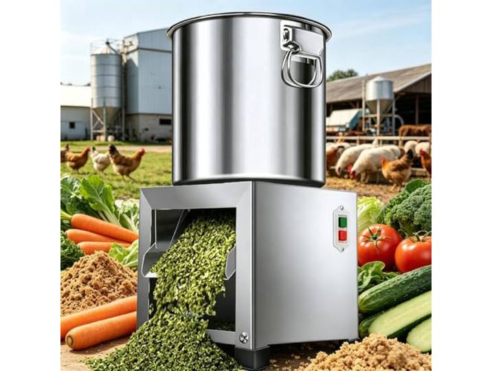 Futterhäcksler, Futter Zerkleinerer, 50-200 Kg/H, Mit 4 Ersatzklingen Und Spritzschutz, 30 Cm Vergrößerte Einfüllöffnung, Für Bauernhöfe, Küchen, Fischereibetriebe Und Futterstationen 1500W