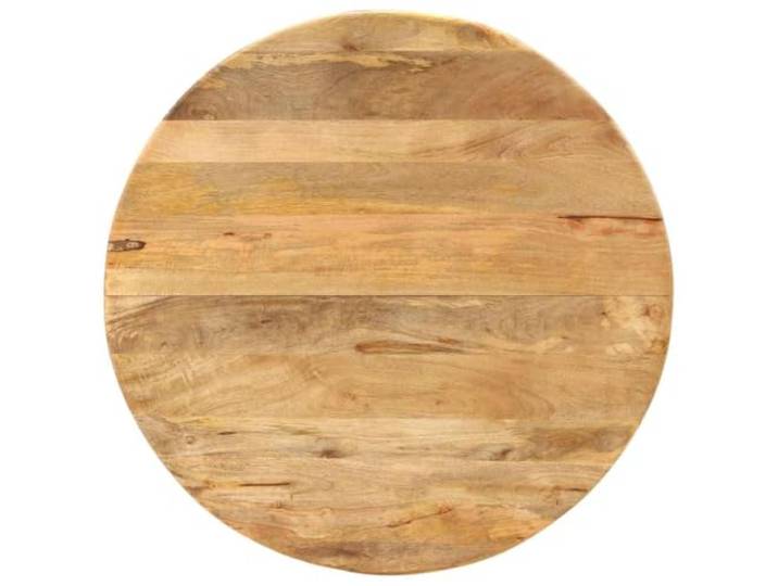 KDACVBMG Esstisch Ø 110 x 78 cm, Mangoholz und Stahl Massives Mangoholz, pulverbeschichteter Stahlrahmen, Küche und Esszimmer, einzigartige Maserung