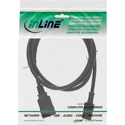 INLINE Netz Adapterkabel, IEC-60320 C20/C13, 3x1,5mm2, 2m, max, 10A, schwarz