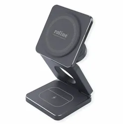 Roline 3-in1-Ladestation faltbar Samsung (15 W), Wireless Charger, Grau