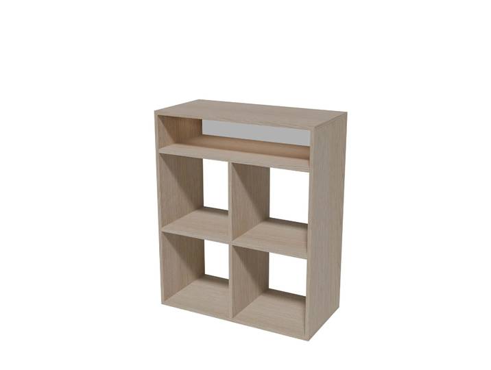 BADEDU WARD Regal 72 cm breit, Braun, 5 Fächer