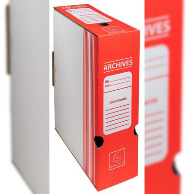 Exacompta 261009H 50x Ablagebox aus Wellpappe Rücken 100mm, DIN A4 - Rot