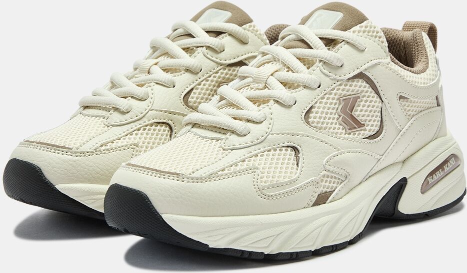 Sneaker KARL KANI "PRIME RUNNER 2", Damen, Gr. 42, atmungsaktiv, cream, braun, Synthetik, Schuhe Sneaker, Y2K Style cream, braun 42, atmungsaktiv