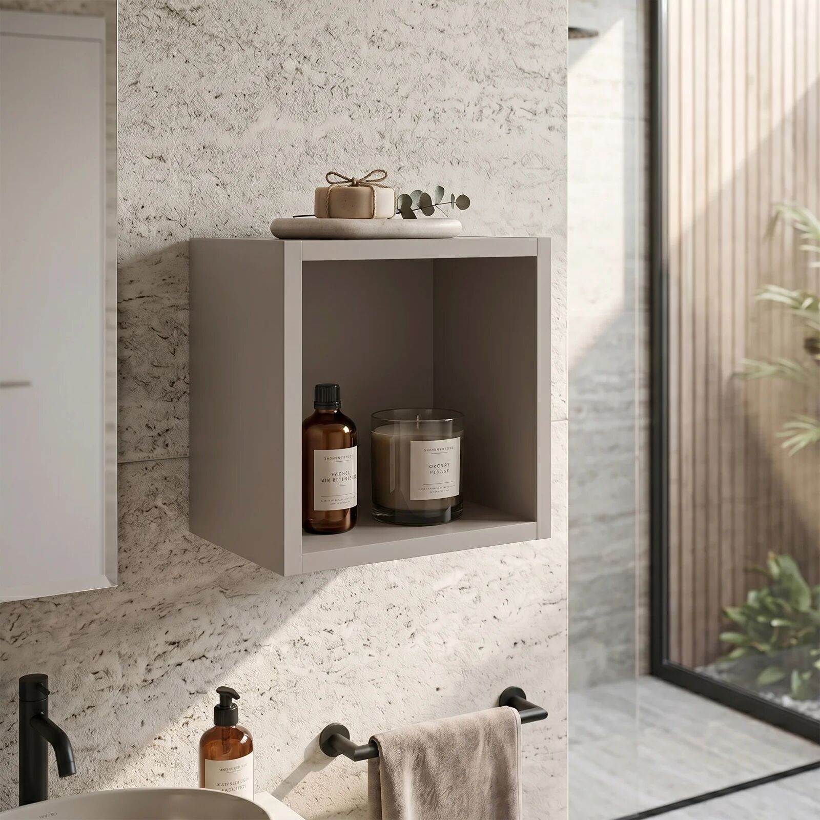 garneroarredamenti Pensile cubo 27x28h cm beige Corallo