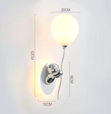 Uplift Picks Nordic Bear Balloon Wall Lamp Kids Bedroom Bedside Light a