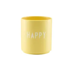 DESIGN LETTERS Becher   , gelb , Porzellan , Maße (cm): H: 8,5  Ø: 8