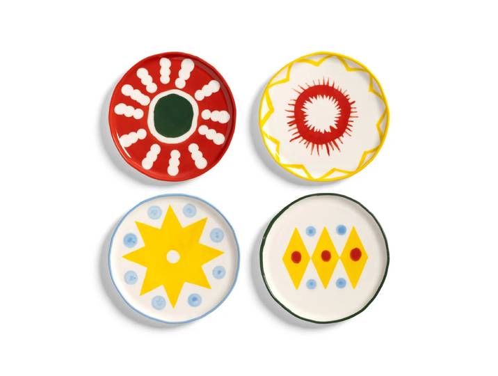 &klevering - Festivo Teller, Ø 13 cm, mehrfarbig (4er-Set)