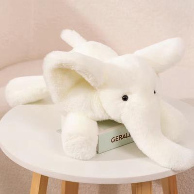 Inspire Curations Super Soft Flappy Ears Elephant Hugging Pillow white 23.6 In