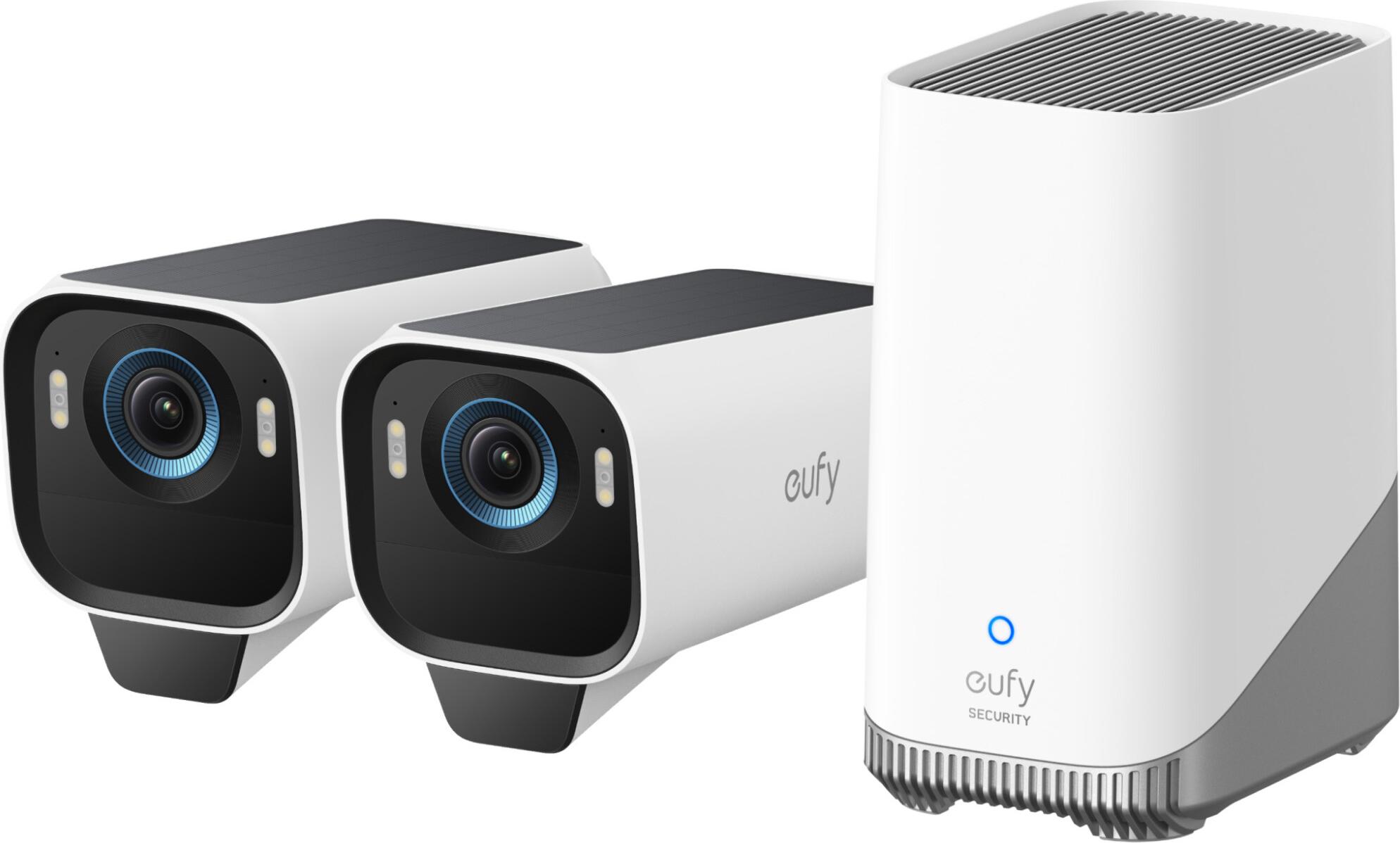 Eufy eufyCam S3 Pro 2-Cam Kit, IP-Sicherheitskamera, Draußen, Verkabelt & Kabellos, Wand, Schwarz, Weiß, Patrone (Form)