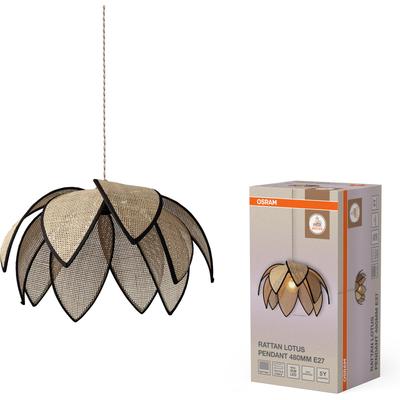 OSRAM Pendelleuchte "Decor Rattan", beige, Ø 48cm, 1 Stk., Leuchten, braun, Fassung E27, Rattan und Stahl, Pendelleuchte