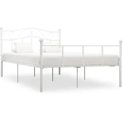 vidaXL Bettgestell Weiß Metall 160×200 cm
