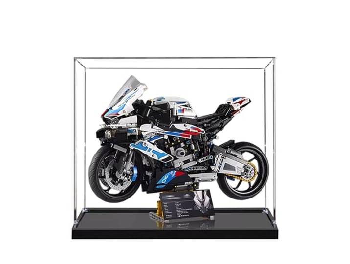 Acryl-Vitrine für Lego 42130 Motorradmodell, 3 mm staubdichte Schaukasten, Vitrine kompatibel mit Lego 42130 (Modell nicht im Lieferumfang enthalten) (Transparent, 2 mm)