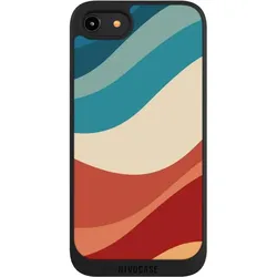 Nivocase Handyhülle für Apple iPhone 7 Hülle NIVOpure Case Schwarz Farbe Farbverlauf Welle (Apple iPhone 7), Smartphone Hülle, Schwarz