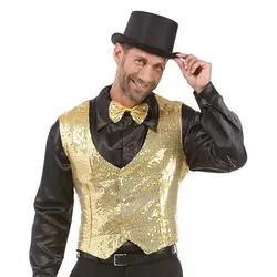 Weste "Pailletten" für Herren, gold