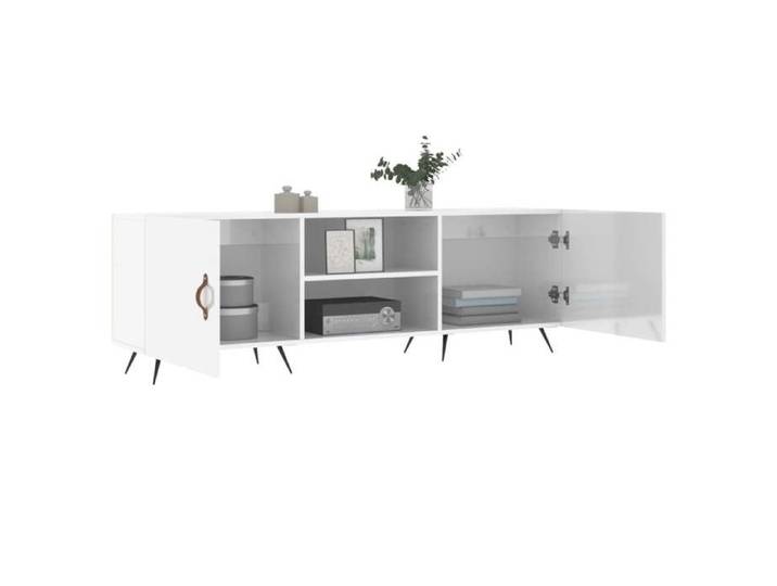 Cabinet TV - Blanc - Meuble TV pour Télévision - 1 PC - blanc brillant 150x30x50 cm bois d'ingénierie T1252