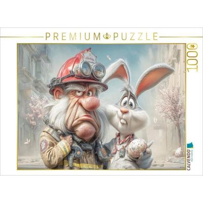 CALVENDO Puzzle Tatütata, der Hase ist da! | 1000 Teile Lege-Größe 64x48cm Foto-Puzzle für glückliche Stunden, Sonstige von , Calvendo Puzzle
