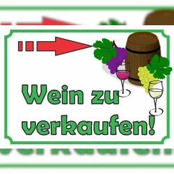 HB-Druck Wein zu verkaufen rechts Schild A5 (148x210mm)