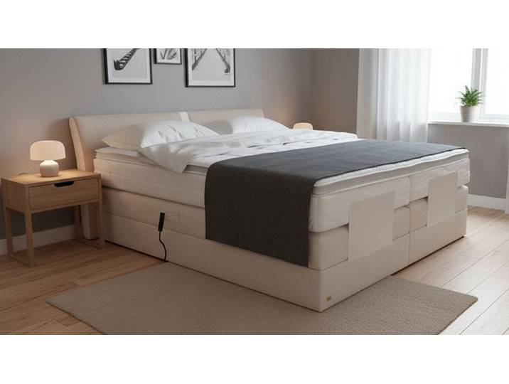 PAARA Boxspringbett Dallas elektrische verstellung Dachschräge Farbwahl, inkl. Matratzen und Topper, mit einzigartigem Belüftungssystem