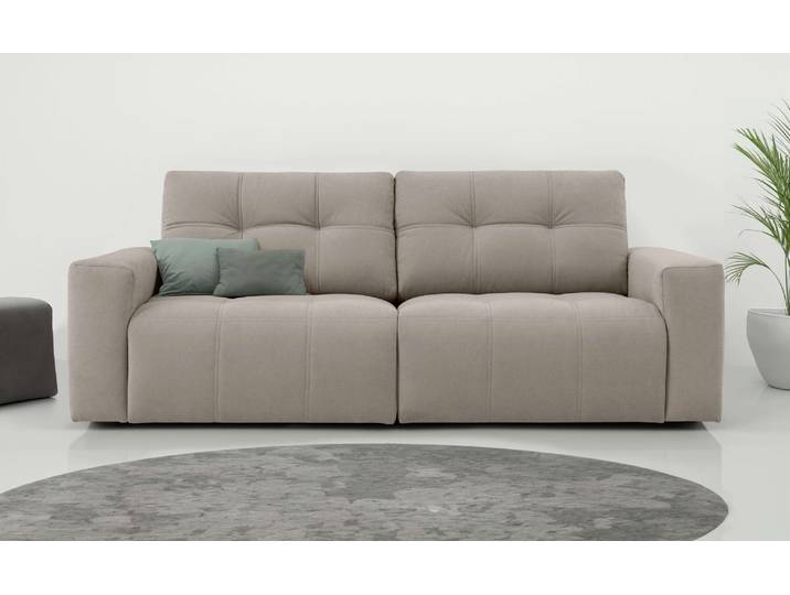 3-Sitzer GOODPRODUCT Turnon, Lounge-sofa, Breite 220 cm , braun (latte), B:220cm H:84cm T:94cm, 100% Polyester, Sofas, 3-Sitzer, Chenille, mit Knopf- und Doppelsteppung, elegantes Aussehen