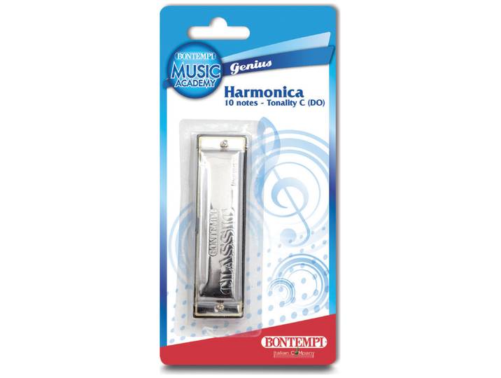 Bontempi Mundharmonika mit 10 Tönen Metall 10cm