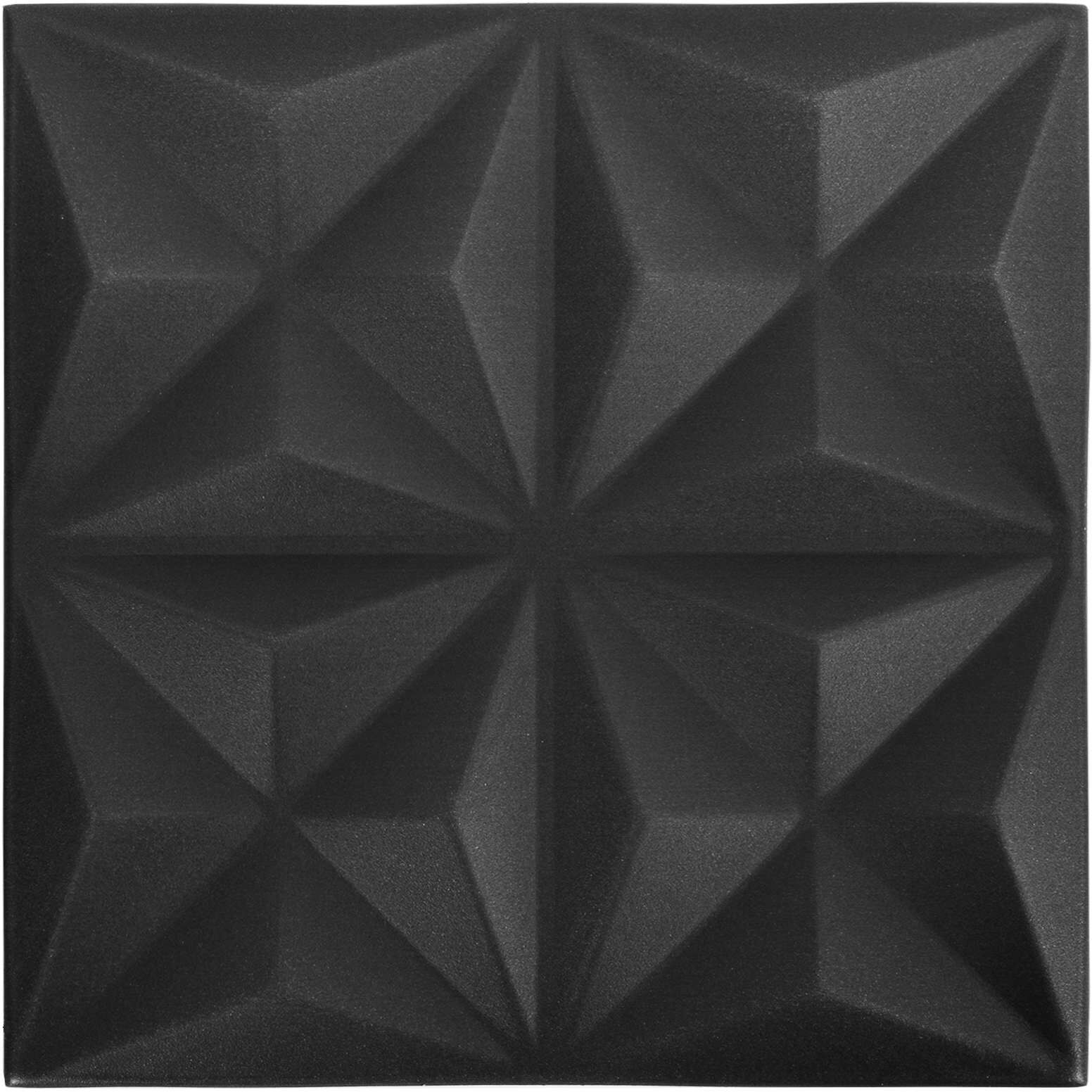 vidaXL Panneaux muraux 12 pc 50 x 50 cm Origami Noir Mousse XPS
