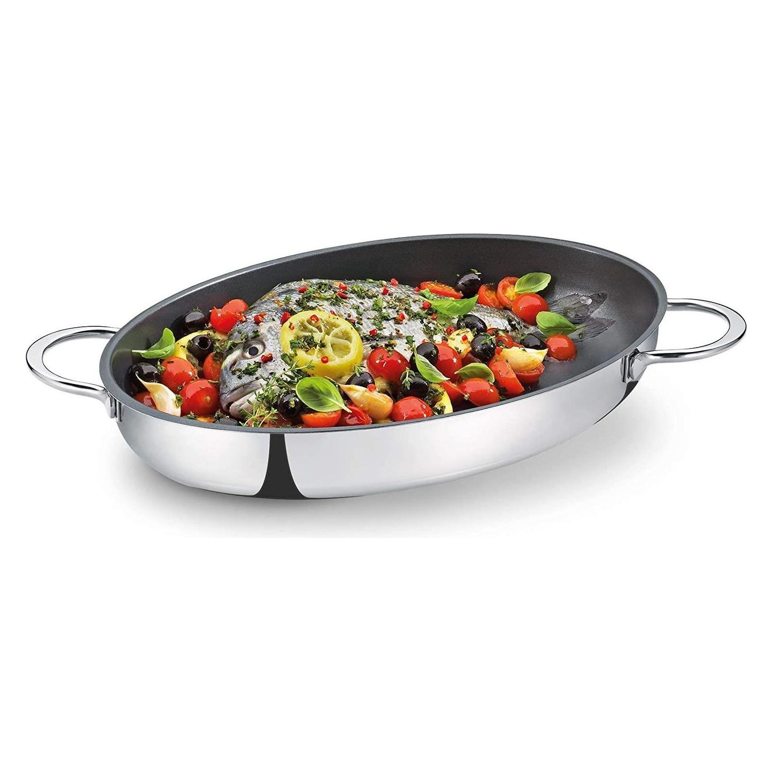 Küchenprofi Fischpfanne, oval (Bratpfanne, Edelstahl, 27 x 6 cm) (2386602838)