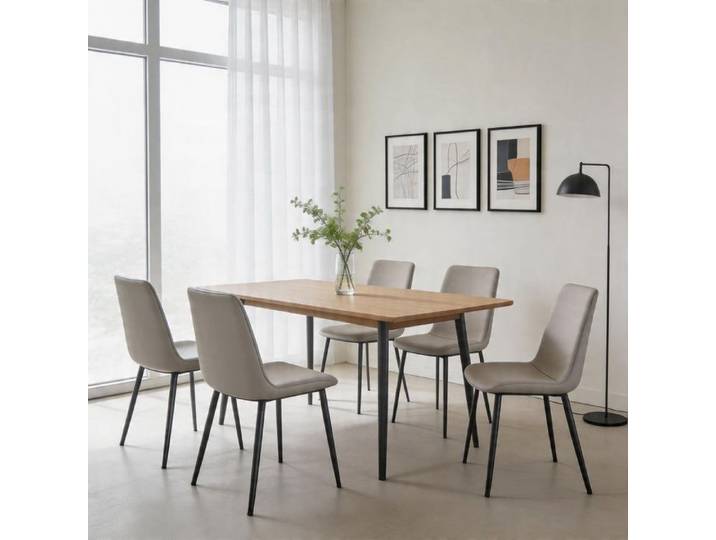 Sièges pour salle à manger - Design moderne - Simili cuir & métal - Dossier ergonomique - Lot de 4