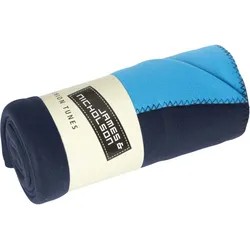 James & Nicholson 2-Lagen Fleece Decke JN952 navy/aqua one size