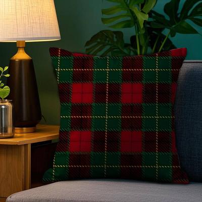 Perfect Picks Market "Cozy Christmas Plaid Pillow Cover For Sofa & Bedroom Decor 5 11.81"" 11.81"" Inches"