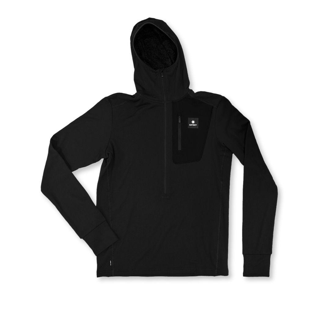 Saysky Herren Combat Half Zip Fleece Hoodie schwarz