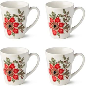 Certified International Festive Blooms Set of 4 Mug 18 oz.