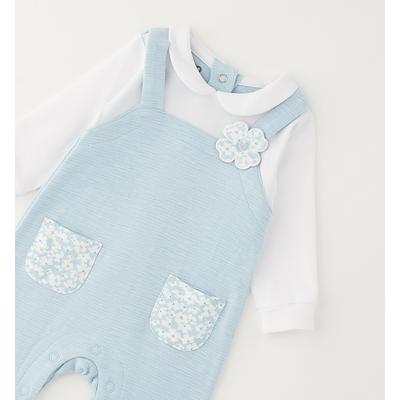 Strampler IDO "BABY GIRL ROMPERS", Jungen, Gr. 50, EURO-Größen, blau (winter sky), 100% Baumwolle, Overalls