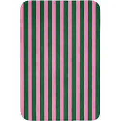 BADEMATTE Vertikale Streifen - Grün - Rosa Rutschfest 60x90 cm